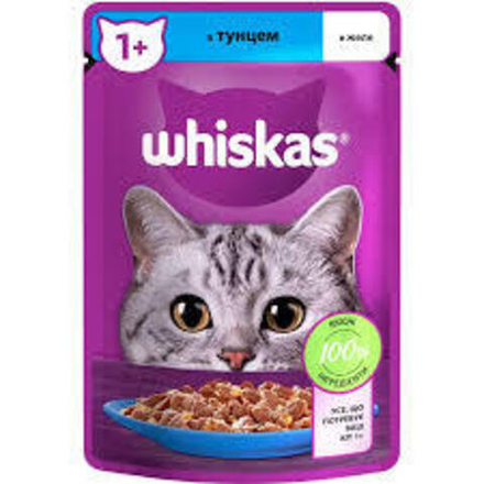 Whiskas для взрослых кошек желе с тунцом 85 г