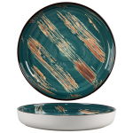 Тарелка с бортом Texture Dark Green Lines 19,5*2,6 см