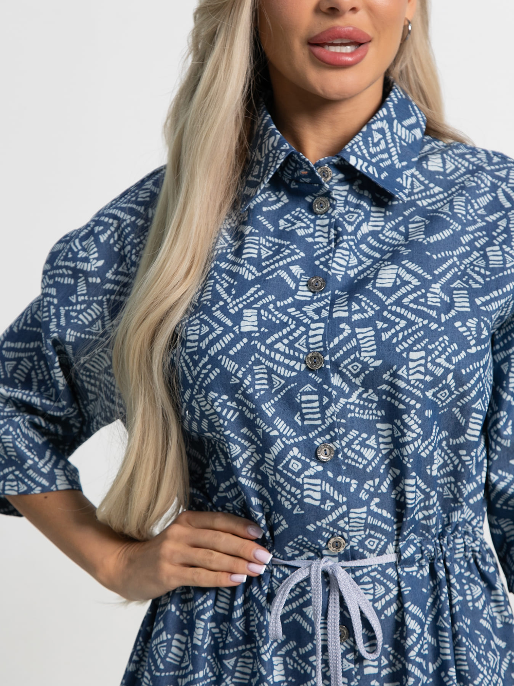 Платье хлопковое Стоун (синее) П15450-4М LT Collection