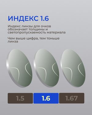 Фотохромная разгрузочная линза Zeiss Digital Lens PhotoFusion X DV Plus Platinum UV 1.6 Pioneer