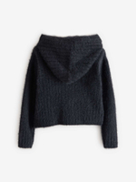 Толстовка пушистая с капюшоном на молнии для девочки Next Q87-988, Темно-серый