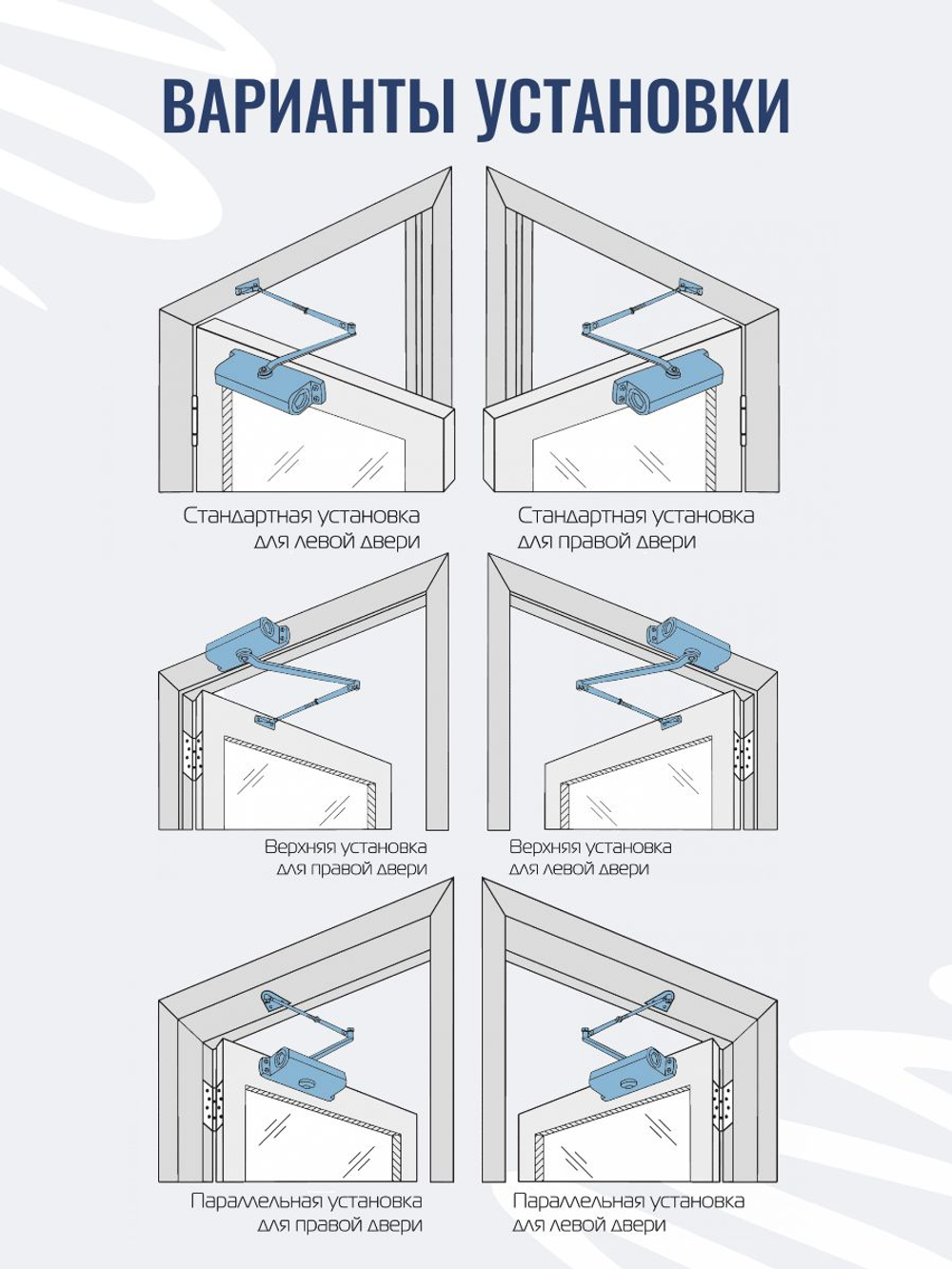 Доводчик дверной NOTEDO DC-060, бронза