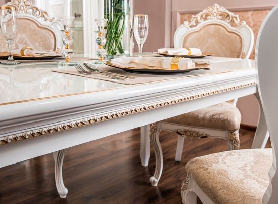 Стол обеденный НАТАЛИ прямоугольный белый глянец
