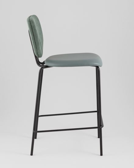 Стул полубарный Masey зеленый со светло-зеленой экокожей