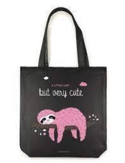 Сумка-шоппер 34х36см. черный "PINK SLOTH" (BrunoVisconti)