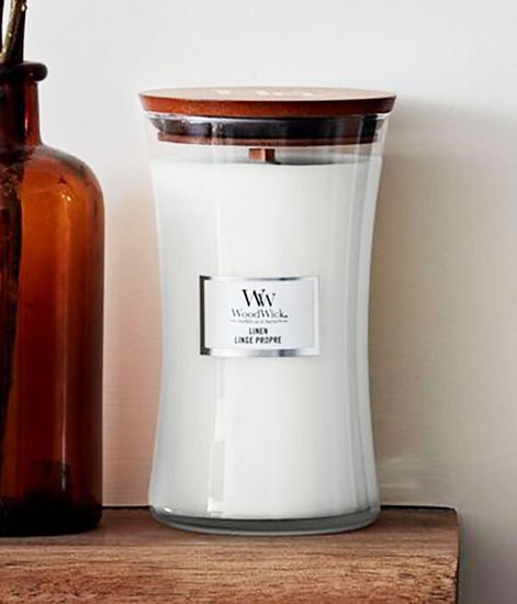 Лен, ароматическая свеча, WoodWick