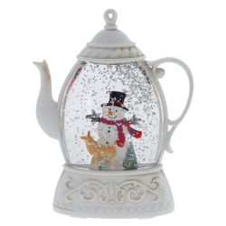 GAEM Изделие декоративное "Снеговик в чайнике" (подсвет, 2xAAA, н/п), L10,5 W4 H13,5 см
