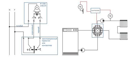 Электропривод Valtec поворотный аналоговый, 24 В (0-10 В) (арт. VT.M106.R.024)