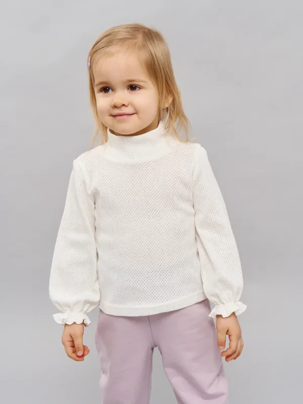 Лонгслив с воротником-стойкой 