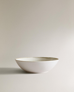 Zara Home миска из каменной керамики, цвет бежевый, 14 см