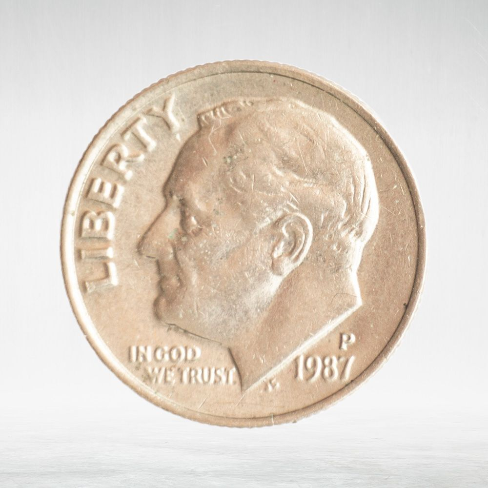 USA, 1 Dime, 1987 - Roosevelt Dime (P), XF