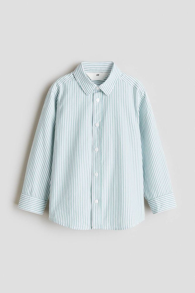 H&amp;M Хлопковая рубашка, зеленый/белый