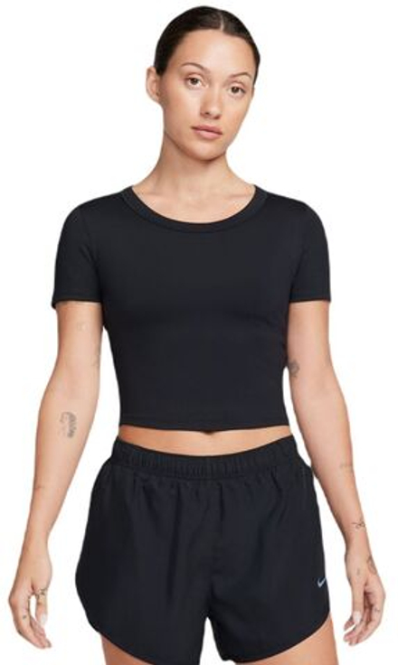 Женская теннисная футболка Nike One Fitted Dri-Fit Short Sleeve Top - черный