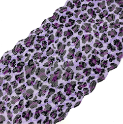 Кружево эластичное леопардово-фиолетовое 16 см