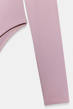 ZARA БАЗОВОЕ БОДИ ИЗ ПОЛИАМИДА, СВЕТЛО-СИРЕНЕВЫЙ