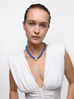 Колье "Autumn Heart dark Blue" Gold