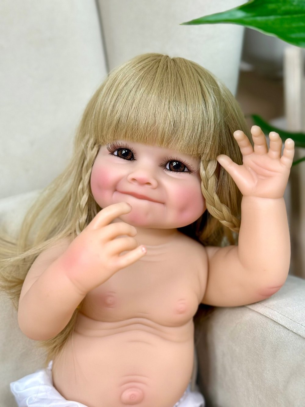 Кукла Реборн виниловая 55см без одежды (FA-134W)