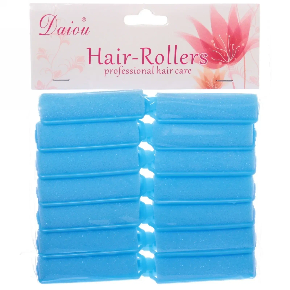 Бигуди поролоновые с зажимом 14шт,цвет голубой, d=15мм