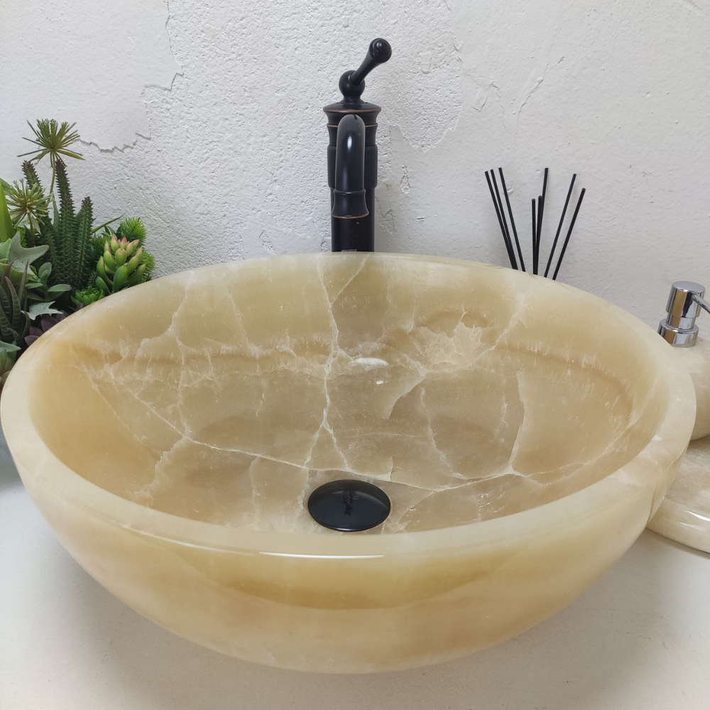 Раковина из оникса Bowl Yellow TinLip BO-61113 45*45*17
