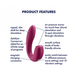 Вакуумно-волновой стимулятор с вибрацией Satisfyer Sunray бордовый