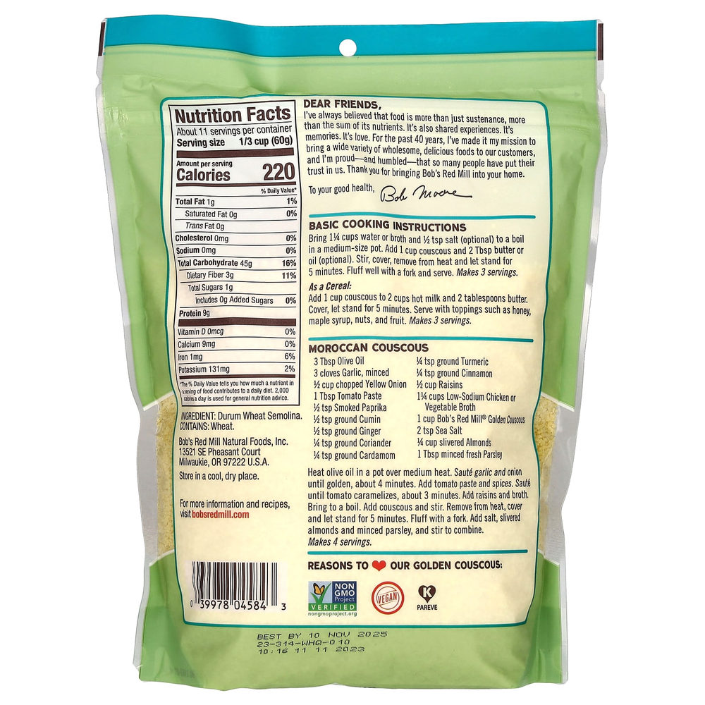 Bob's Red Mill, Голден кускус, 680 г (24 унции)