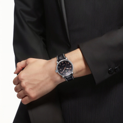 ZEPPELIN Piaget Collection Automatic Mechanical Movement Men"s Watches Watch Black Dial Stainless Steel Case