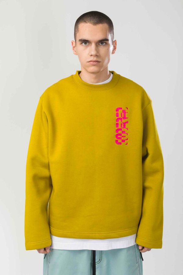 Толстовка Baggy Sleеve Горчичный Темный Half Inverse Font - фото 1