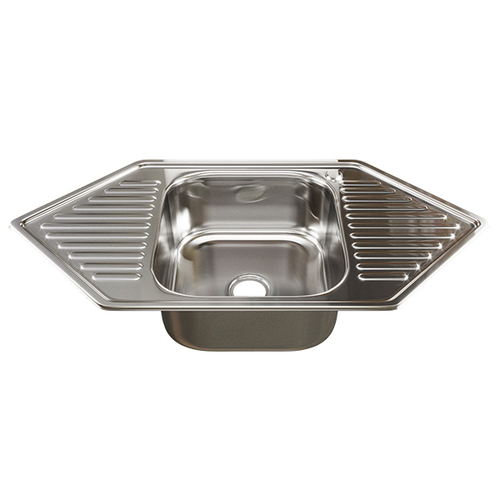 Мойка врез 95х50 (0,8) УГЛОВАЯ вып 3 1/2 MIXLINE 18см с сифоном