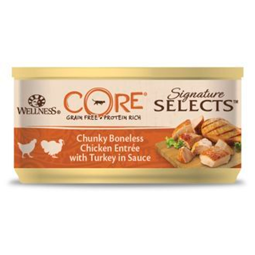 CORE SIGNATURE SELECTS консервы для кошек курица с индейкой в виде кусочков в соусе 79 г