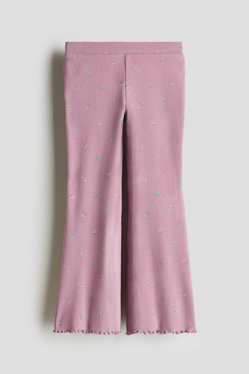 H&M Хлопковые легинсы-клеш, светло-розовый