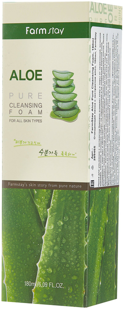 Очищающая пенка для лица с экстрактом алоэ FarmStay Aloe Pure Cleansing Foam 180 мл
