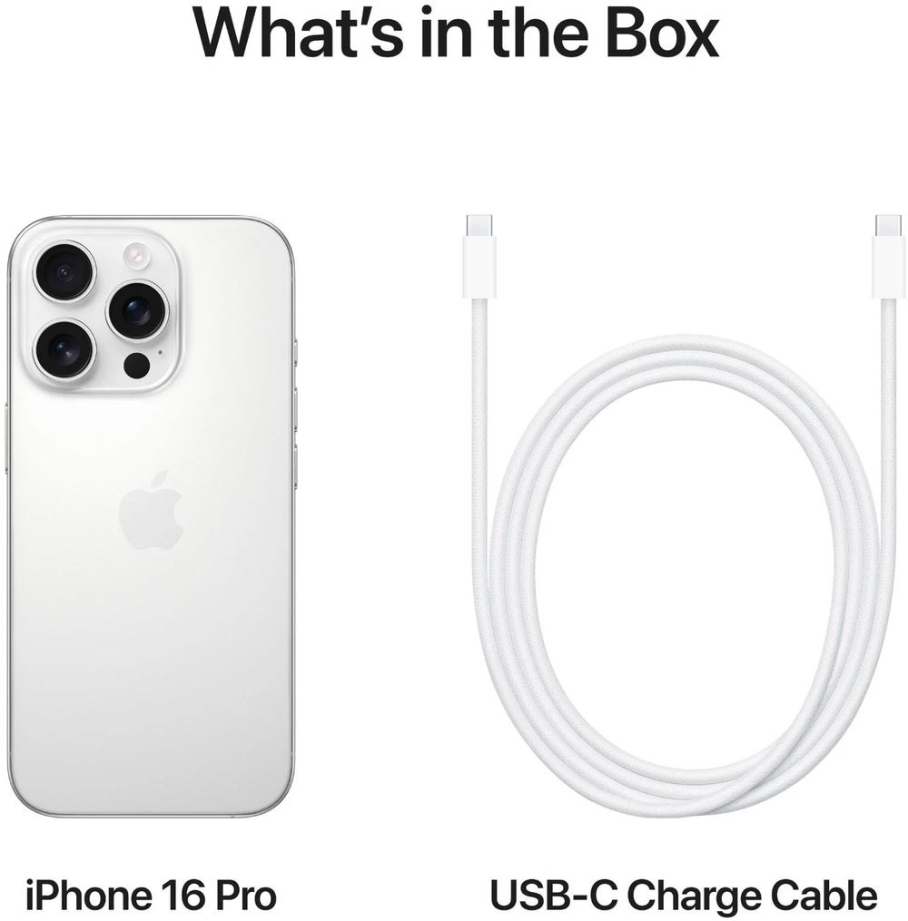 Смартфон Apple iPhone 16 Pro 256GB, nano SIM + eSIM, White Titanium