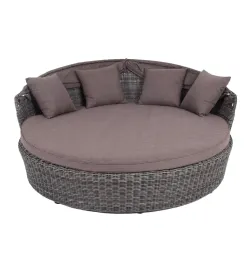 "Стильяно" плетеная кровать круглая, цвет графит