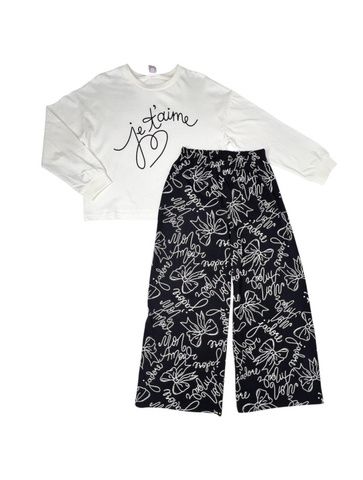 CWJG 50226-21K Пижама для девочки (джемпер, брюки), Экрю