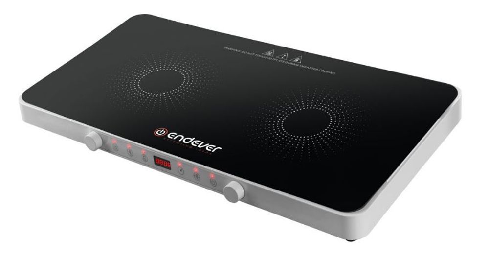 Плитка индукционная с двумя конфорками Endever Skyline IP-61, черн./бел