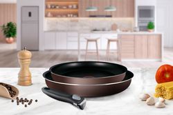 Набор посуды со съемной ручкой Tefal Ingenio Brown Handle 3 предмета 24/28 см 04217820