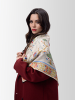 Платок «Зачатьевская роспись. Райский сад» 100% шёлк