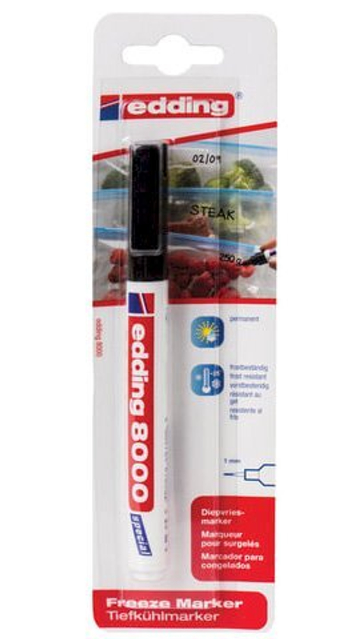 Маркер промышленный Edding морозостойкий до -25С, круглый, черный, 1 мм E-8000/1