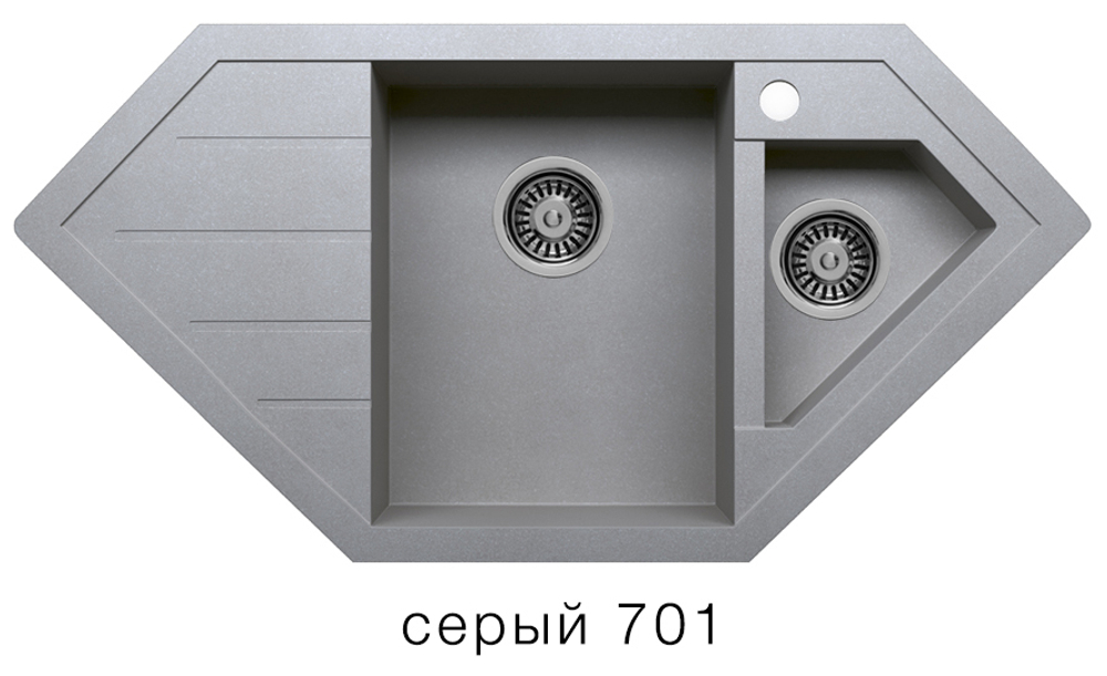 Кухонная мойка Tolero R-114 1000x496 мм Серый металлик №001