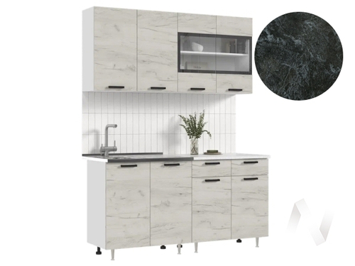 Кухня Рио NEW ЛДСП 1;6м (белый/дуб крафт белый/кастилло темный)