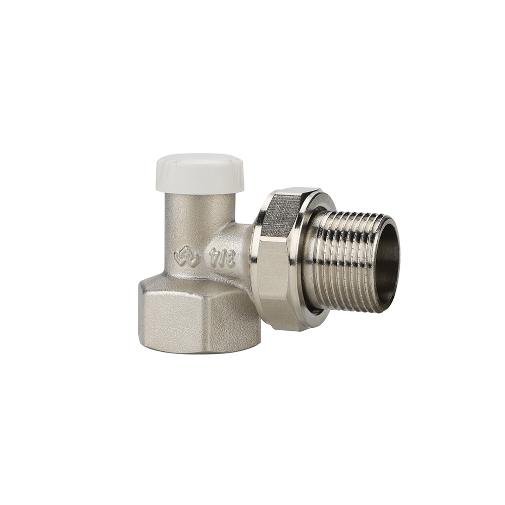 Запорный радиаторный клапан (вентиль) ручной регулировки Varmega VM10203, 3/4" ВР-НР, угловой