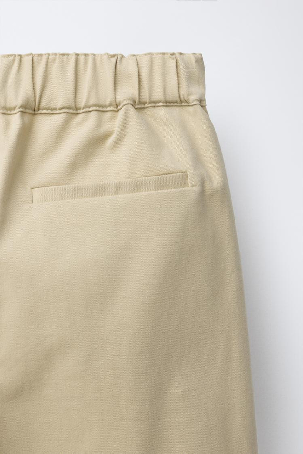 ZARA БРЮКИ С КАРМАНАМИ И ВЫШИВКОЙ, ЦВЕТ СЛИВОЧНОГО МАСЛА