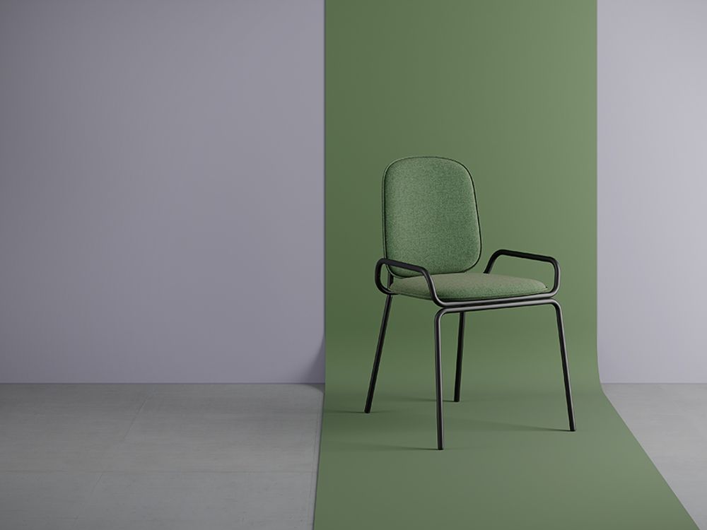 Стул Ror, 2 Frame, рогожка, черный /зеленый