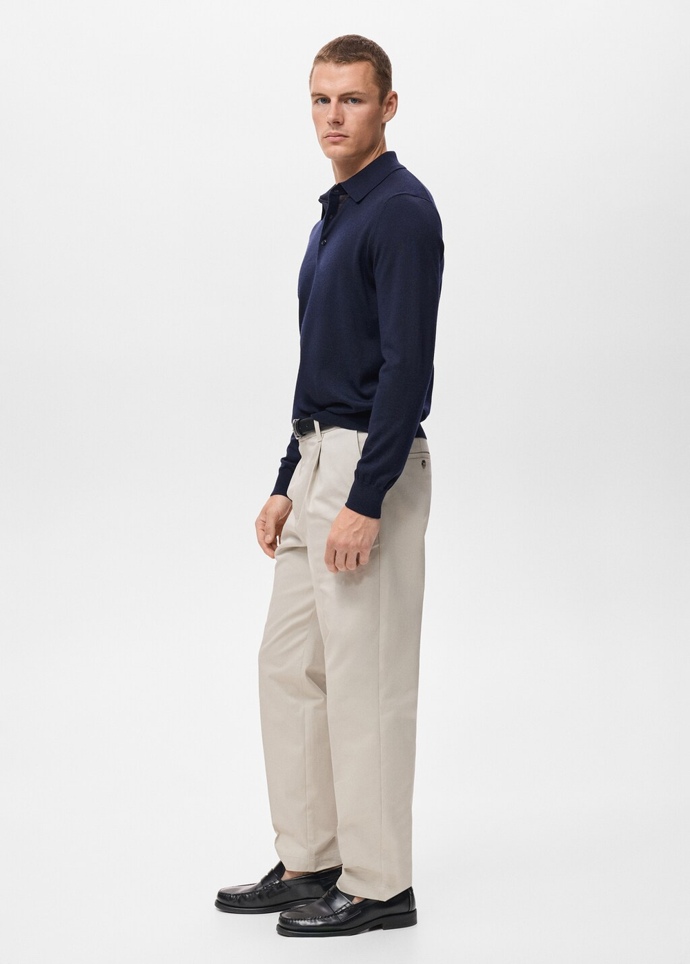 Свитер-поло из 100% мериносовой шерсти