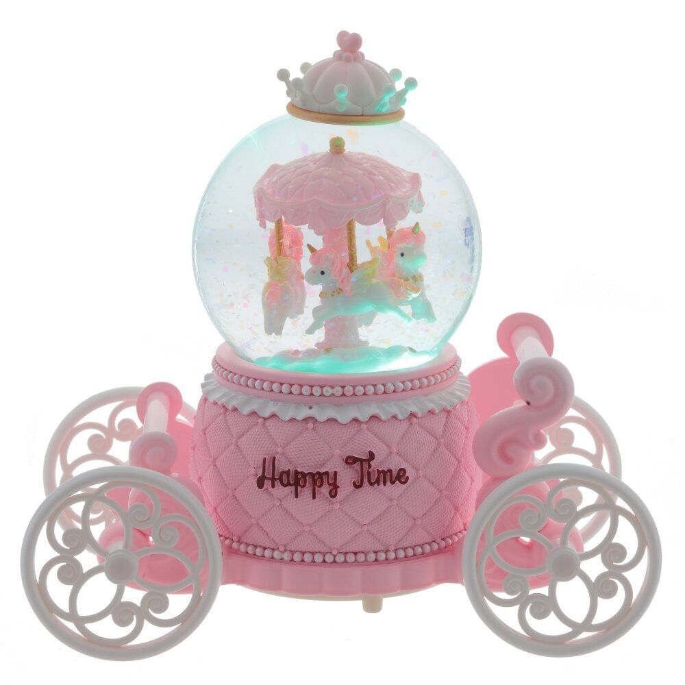 GAEM Фигурка декоративная "Карусель" в стекл шаре (муз, подсвет, вьюга, 2xAAA н/п), D8 см, L17 W9 H17 см