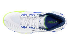 Мужские кроссовки теннисные Mizuno Wave Enforce Tour 2 AC - white/dazzling blue/light yellow