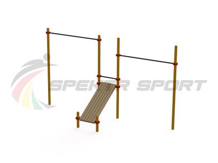 Турники разновысотные Воркаут с лавочкой для пресса SP GTO-36_76mm 108