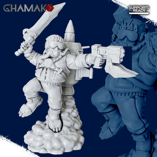 Orks Greenskins Stormboyz Орк-штурмовик №5 миниатюра для dnd, днд, pathfinder, фентези, Настольная игра, НРИ, Варгейм, РПГ