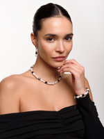 Чокер "Pearl charm" с черным агатом Silver