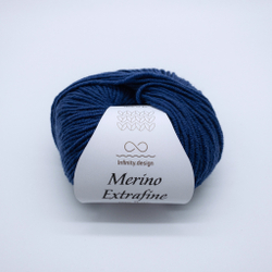 Пряжа INFINITY MERINO EXTRAFINE  (100% мериносовая шерсть, superwash) 5575 NAVY BLUE синий